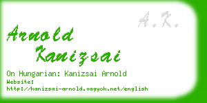 arnold kanizsai business card